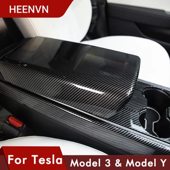 Heenvn Model3 Auto Elkoņbalsti Lodziņā Aizsardzības Vāks Tesla Model 3 Interjera Aksesuāri Tesla Model Y Trīs Oglekļa Šķiedras ABS