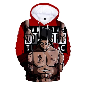Hip Hop Gangsta Rap 2pac 3D Hoodies Vīriešu Krekli pelēkā vārna Vīrieši/sievietes Tupac Augstas Kvalitātes Hoody Polluver Ziemas Klp Apģērbi