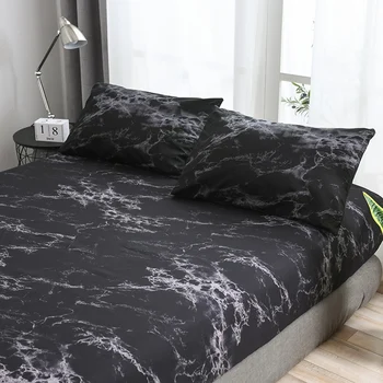 Iespiests marmora gulta aprīkota Lapa Matrača Segtu Četriem Stūriem palagi ar elast Band gultas piederumi Valstis Eiropas izmērs