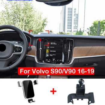 Ilgu Izturību Auto Mobilā Telefona Turētājs Volvo S90 V90 2017 2018 2019 Gaisa Vent Mount GPS Stāvēt 360 Grādu Grozāms Atbalsts