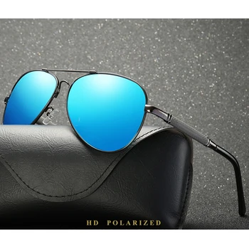 Ir 2021. Braukšanas Brilles Polarizētās Vīriešu Saulesbrilles UV400 Zils Spogulis Vīriešu Glāzes Par Vīriešiem, Ar Kasti