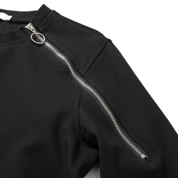 Ir 2021. Rudens Vīriešiem Zaudēt Multi-rāvējslēdzējs Dizains vienkrāsainu Ikdienas Krekli Lielgabarīta Streetwear Izšūšanas Kokvilnas Vīriešu Džemperis
