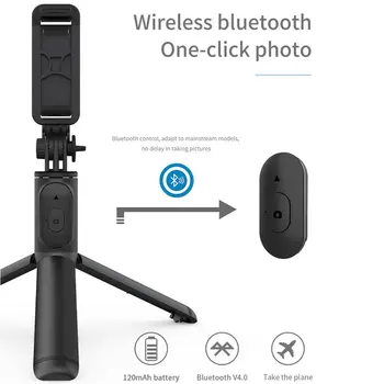 JAUNS 3 in 1 Bezvadu Bluetooth Selfie Stick Salokāms Mini Statīvu Paplašināma Monopod ar Tālvadības pulti iPhone IOS Android