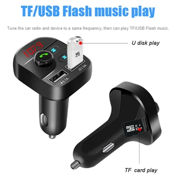 JINSERTA Bluetooth FM Transmitter Modulators Dual USB Lādētājs Brīvroku Automašīnas Bezvadu Komplekta Atbalsta TF USB MP3 Mūzikas Atskaņotājs