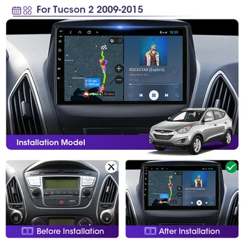 JMCQ Android 10.0 2G+32G Auto Radio Multimidia Video Atskaņotājs Navigācija GPS ix35 Hyundai Tucson 2 LM IX35 2009-2 din dvd