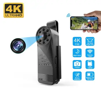 JOZUZE 4K Mini Kameras WiFi Smart Bezvadu Ķermeņa Videokameras IP Hotspot HD Nakts Redzamības Video Mikro Mazie Cam Kustības Detektoru,