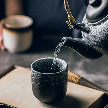 Japāņu Stila Tējas Tase Augstas Temperatūras Izturīgu Keramikas Radošā Ūdens Kausa Puses, Krāsotas Ķīnas Retro Stila Roku Darbs Tējas Tase