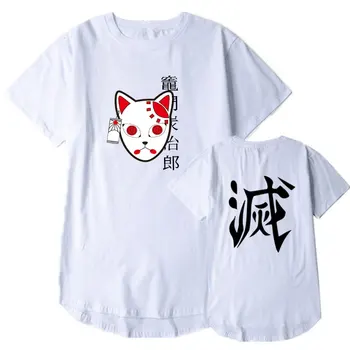 Japāņu streetwear Anime Demon Slayer t krekls Tanjiro Kamado Kostīmu smieklīgi krekls Hip hop Harajuku off white tee kreklu homme XXL
