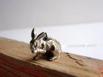 Jauni Sudraba zaķis kaklarota zaķis rotaslietas Lieldienu dāvanu dzīvnieku rotaslietas dzīvnieku, trušu rotaslietas kulons sievietēm