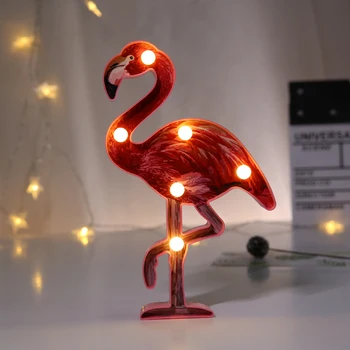 Jaunums Flamingo Ziemassvētku dekoratīvās Led gaismas Modelēšanas String Apdare Sienas Karājas Radošo 3d Blue Galda Lampas