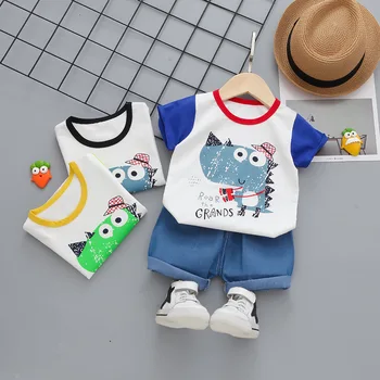 Jaunā Vasaras Bērnu Multfilmas Drēbes Baby Boy Meitene Modes T Krekls, Bikses, 2gab/komplekti, Bērnu un Zīdaiņu Apģērbu Toddler Kokvilnas Tracksuit