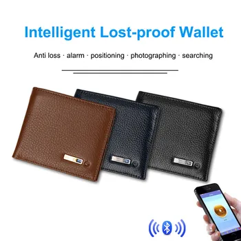 Jaunākajiem Smart Karstā pārdošanas Seifs Biznesa Ādas Maciņš, Bluetooth Anti-zaudēja Modes Seifs Vīriešu Portatīvo Wallet#g30