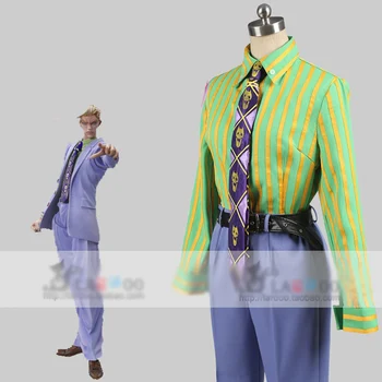 JoJo Dīvaino Piedzīvojumu Kira Yoshikage Cosplay Kostīms augšas+elsas+krekls+kaklasaite
