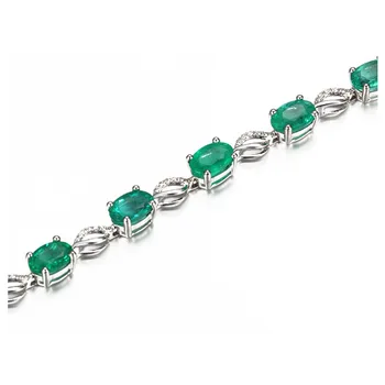 JoiasHome 925 Sterling Sudraba Aproce Caibao Sērijas Radošo Emerald Ovāls Pērlīšu Aproce Valentīna Diena Dāvanu Vairumtirdzniecība