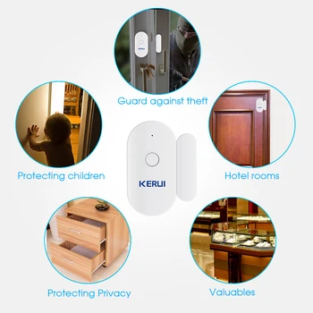 KERUI Tuya Smart Home WiFi Durvju Sensors Signalizācijas Logu Atvērtu Slēgts Detektori Magnētisko Slēdzi APP Brīdinājuma Auto Dārza Drošības Sistēmas