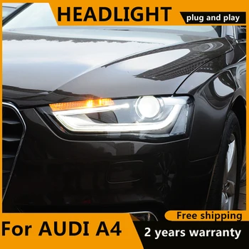 KOWELL Auto Stils Audi A4L priekšējie Lukturi Audi A4 2013-2016 LED Lukturis H7 D2H Hid Iespēju Angel Eye Bi Xenon Gaismas