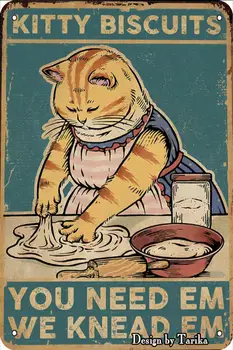 Kitija Cepumi, Jums ir Nepieciešams Em Mēs Mīcīt Em Kaķis Vintage Metāla Skārda Zīme Dekoru Plakātu Zīme Mājas Virtuvi, Saimniecības, Restorāns