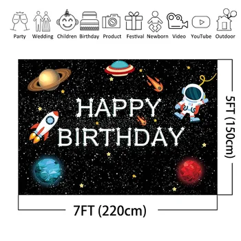 Kosmosa Tēma Fons Bērnu Dzimšanas Vietas Puse Planētas Dzimšanas dienu Apdare Galaxy Astronauts uz Mēness Foto Fona
