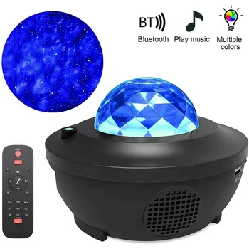 Krāsains Zvaigžņotām Debesīm Galaxy Projektoru Blueteeth USB vadīt Mūzikas Atskaņotāju LED Nakts Gaisma USB Uzlādes Projekcijas Lampa Dāvanu