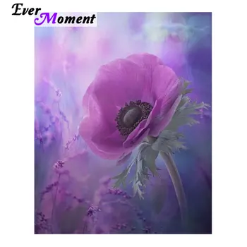Kādreiz Brīdi 5D Ziedi DIY Pilnu Kvadrātveida Dimanta Urbšanas Krāsošana Dimanta Mozaīkas Attēlu Rhinestones Skaistu Violetu Ziedu ASF970
