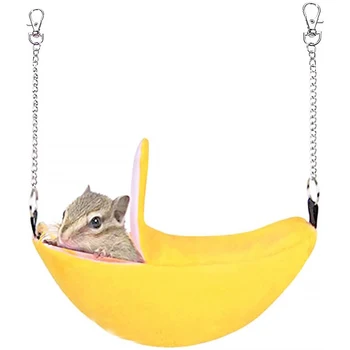 Kāmis Kokvilnas Ligzdu Banānu Formas Māja Guļamtīkls Divstāvu Gulta Māja Rotaļlietas Būri Cukura Planieris Kāmis Mazo Dzīvnieku Putnu Pet Piegādēm