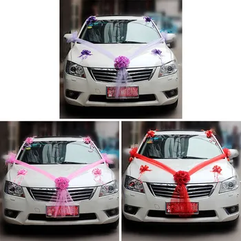 Kāzu Mākslīgie Ziedi, Auto Dekorēšana DIY Zīda Ziedu Valentīna Diena Viltus Ziedi Komplekti, Kāzu Vainags Partijas Apdare