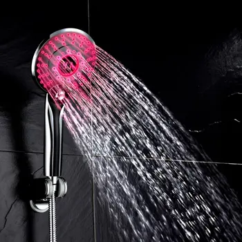 LCD Digitālo Rokas Dušas Spray Galvas Vannas Jaucējkrāns Dušas Galvas, Ūdens Powered Vannas Dušas Galvas ar 3 Krāsu Apgaismojums