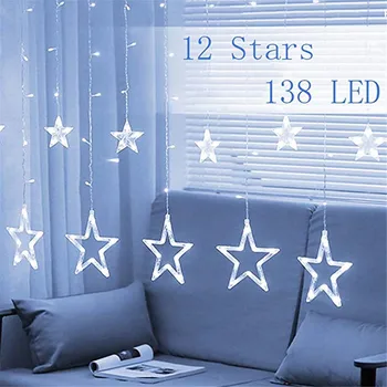LED Vara Stieples Zvaigžņu Aizkaru String Gaismas Lampa Pasaku Apgaismojums Āra Kāzas, Ziemassvētku Rotājumi 220v ES Plug Twinkly