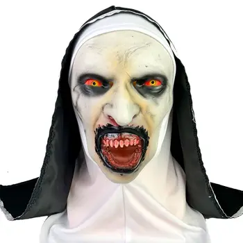 LED kvēlojošs mūķene maska šausmu skandāla Halloween ghost sejas puse Halloween saģērbt aksesuārus šausmu maska