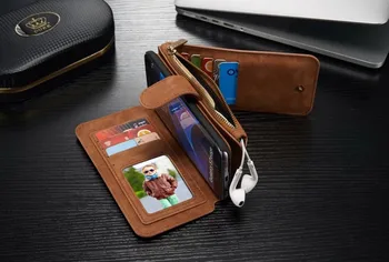 Luksusa Flip Ādas somiņa ar Maku Samsung Galaxy S7 Edge/ S7 Zīmola Sākotnējo Mobilo Tālruni Somā Magnētu seguma S7Edge/ S7