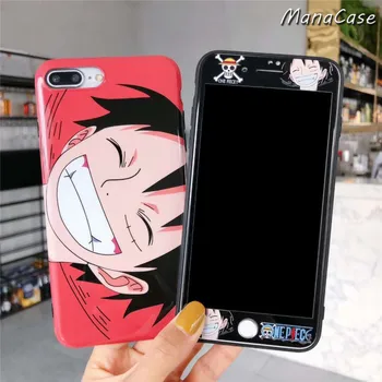 Luksusa Viens Gabals Ekrāna Aizsargs Anime Tālrunis Lietā Par iPhone 11 Pro Max X XS MAX XR 6s 6 7 8 Plus Mīkstu Līmi Atpakaļ uz Lietu