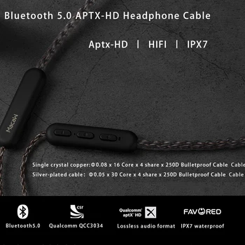 Macaw TE10-50XS MAX Bezvadu Bluetooth 5.0 Aptx ll tws fone ports austiņas austiņu Kabeli Mmcx 0.78 mm 2pin TFZ KZ BGVP ar mic
