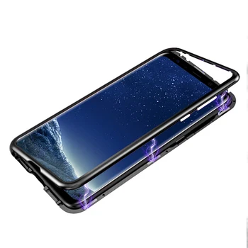 Magnētiskā Adsorbcijas Metāla Case For Samsung Galaxy S8 S9 S10 Plus S10E S7 Malā Piezīme 10 9 8 M20 A30 A50 A7 A8 A9 J4 J6 Plus 2018