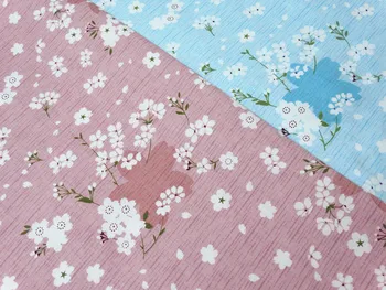 Mazi, balti ziedi Ķiršu ziedi kokvilnas auduma mājas tekstila audums DIY Aizkaru, bērnu, bērnu gultas sega, raibs audums