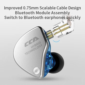 Metāla Hibrīda Tehnoloģiju, CCA CA4 Jo 1DD+1BA Ausu Austiņas MonitorHifi Bass Earbuds, Sporta Trokšņa Slāpēšanas Austiņas Detacable Kabelis