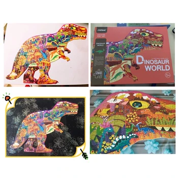 MiDeer 280pcs Jigsaw Puzzle Bērnu Izlūkošanas Dinozauru Puzzle Papīra Agrīnās Izglītības Rotaļlietas, Rotaļlietas Bērniem, Zēniem 3-7Y