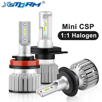 Mini Izmēra CSP lampada H7, H4 LED Spuldzes Auto Lukturu Lampas 12V 24V 12000LM Balta 6000K H1, H3 9005 HB3 9006 HB4 H8, H11 LED Gaismas