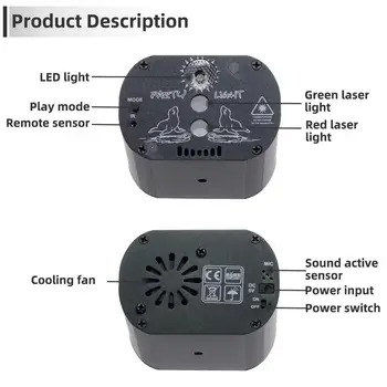 Mini RGB DJ LED Lāzera Projektoru Tālvadības pults USB Disco Gaismas Ziemassvētku Dzimšanas dienas svinības Mājās Apdare Posmā Lampas