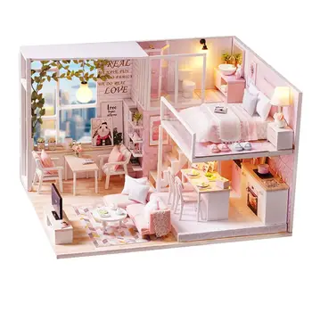 Miniatūra Leļļu mājas Mēbeles, mēbeļu pārklāju Namiņš Komplekts Mājas Modelis Rotaļlietas Bērniem Ziemassvētku Dāvanu
