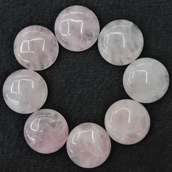 Modes dabas rozā kristāla krellītēm 25mm apaļa kabīnes cabochon 20pcs/daudz Rotaslietas, aksesuāru Vairumtirdzniecības bezmaksas piegāde