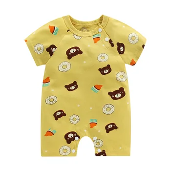 Modes karikatūra Baby meiteņu Kombinezonus vasaras drēbes ar Īsām piedurknēm Puiku Drēbes Bērniem Jumpsuit Onesie Zīdaiņiem Jaundzimušo Bebes