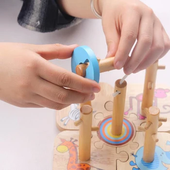 Mācību Izglītības Koka Rotaļlietas Bērnu Puzzle 3D Magic Cube Bērnu Izglītības Montessori Rotaļlietas Puzzle Jaunā Gada Dāvanas