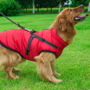 Mājdzīvnieki Suns Rudens Ziemas Slēpošanas Tērps Bez Piedurknēm, Kokvilnas Polsterēta Veste Ar Izturīgu Krūšu Siksna, Drošības Siksnām