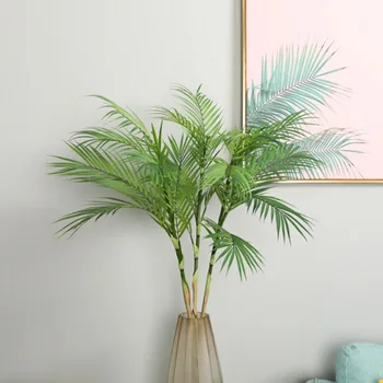 Mākslīgo Palmu koku zariem savvaļas mākslīgās zaļumi palmu lapām augi mājas dzīvojamā istabā, kāzu dekorēšana džungļu puse dekori