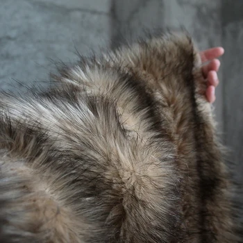 Mākslīgās fox kažokādas zāli auduma, bieza vilna, gariem matiem, lielo apģērbu dizainers, brūnas rudens ziemas audumu, apģērbu plīša kažokādas tissu telas
