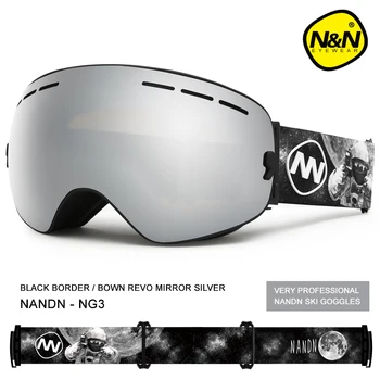 NANDN slēpošanas un snovborda aizsargbrilles dubultā slāņu UV400 anti-miglas liels slēpošanas masku brilles slēpošana