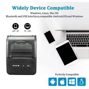 NETUM 80mm Bluetooth Siltuma Saņemšanas Printeri Portatīvie 58mm Rēķinu Printeri Android, IOS Iphone ipad ESC/POS Terminālu NT-1809DD