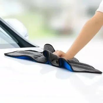 Nanofiber Tīrīšanas Dvieļu Zils Pelēks Divu krāsu Auto Mazgāšana Dvielis Ne Ūdens Zīmes Nr. Lint Ne Fedings