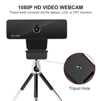 Noliktavā Webcam 1080P HD Tīmekļa Kamera ar iebūvētu daul Mikrofons 1920 x 1080, USB Plug&Play WebCam Platekrāna Video