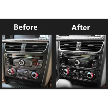 Oglekļa Šķiedras Interjera Kontroles CD Paneļa Vāku Apdare Audi A4 B8 A5 2009-Gaisa Kondicionēšanas Kontaktligzdas Rāmītis Apdare Apdare
